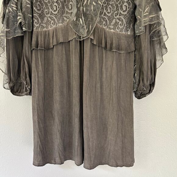 POL short Dress with Ethereal Sleeves Cottagecore whimsy fairy whimsigoth M - Picture 5 of 12